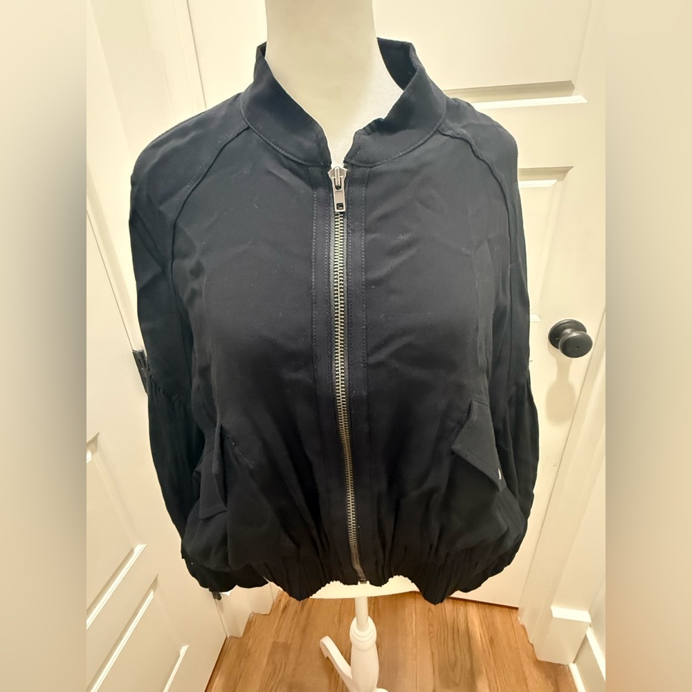 Free People. On Pointe Bomber Jacket. Black. Size Medium. - Picture 6 of 10